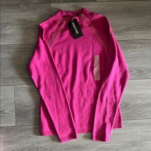 Jean Pierre Fuchsia Sweater with Zipper Accents